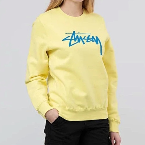Stussy Yellow Crewneck Sweatshirt - Picture 1 of 11